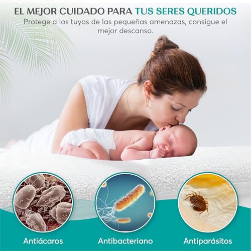 Imagen Protector de colchon impermeable y antibacterias para cama de 150