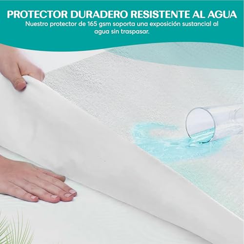 Imagen Protector de colchon impermeable y antibacterias para cama de 150