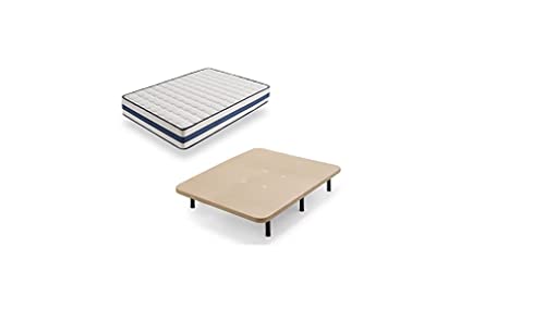 Imagen Pack descanso completo colchon viscoelastico base tapizada 135x190 cm