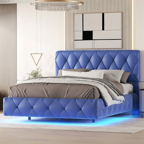 Imagen Cama flotante azul con luz led para adultos y adolescentes