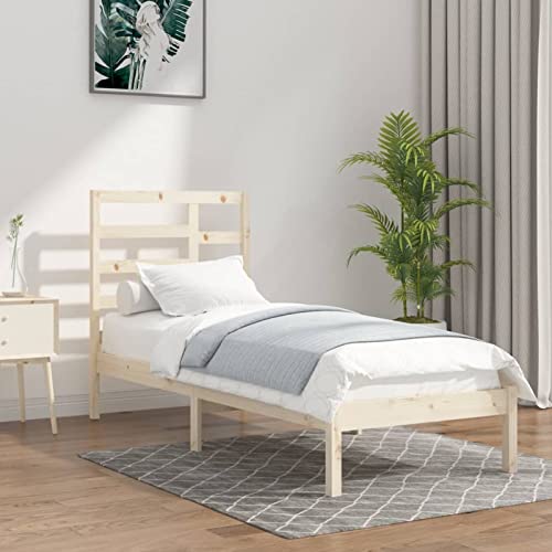 Imagen Base de cama zeyuan estructura individual en madera maciza 90x190 cm