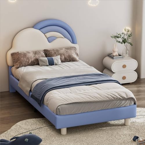 Imagen Cama individual ajustable con cabecera robusta y practica en azul