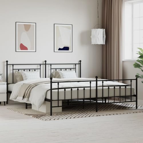 Imagen Estructura de cama junzai en metal negro 193x203cm robusta y elegante