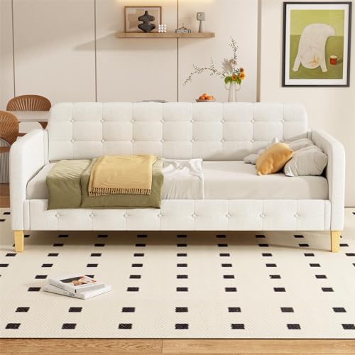 Imagen Compacta y elegante sofa cama juvenil 90x200cm en beige