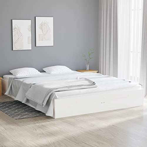 Imagen Base de cama zeyuan en madera maciza blanca 140x190 cm