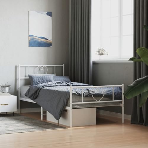 Imagen Confort juvenil cama metalica blanca 75x190 cm