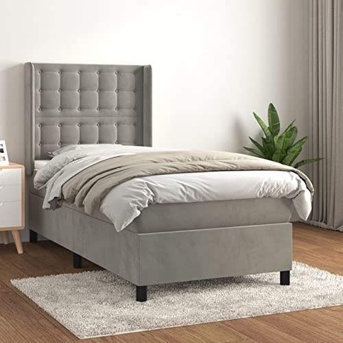 Imagen Descubre la cama box spring tidyard para un descanso elegante y moderno en gris claro