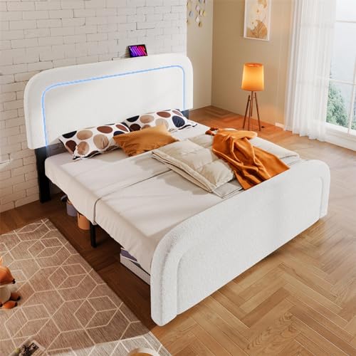 Imagen Cama doble de lujo con usb led y cabecera ajustable