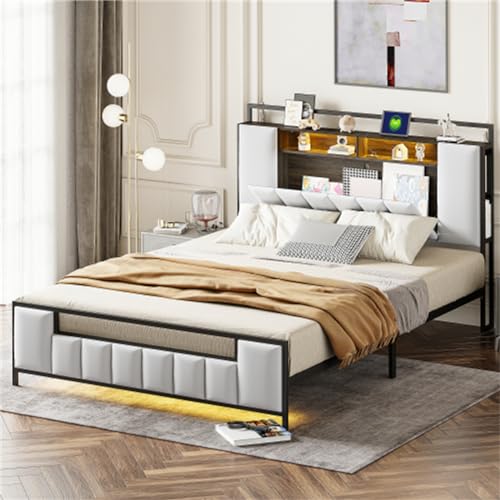 Imagen Cama doble versatil con luces led y puerto usb ideal para dormitorios