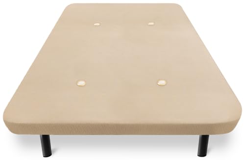 Imagen Base tapizada hogar24 es con barras transversales y tejido 3d beige