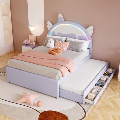 Imagen Cama infantil con ruedas y cajon ideal para habitaciones modernas facil de limpiar perfecta para niñas