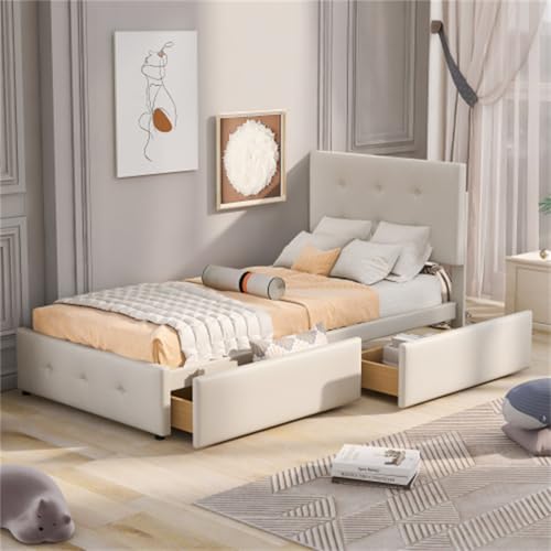 Imagen Cama infantil completa de 90x200cm en beige