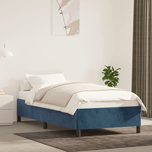 Imagen Base de cama azul de terciopelo para relax total en juveniles