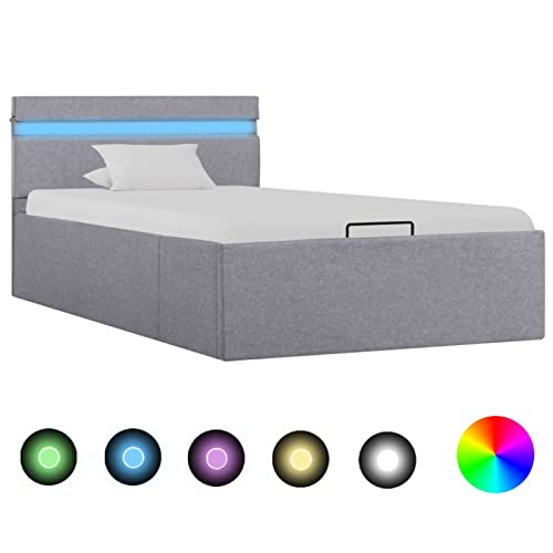 Imagen Cama canape rantry con almacenaje led en gris claro