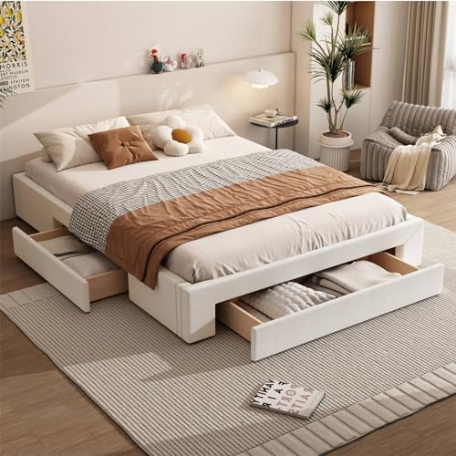 Imagen Cama doble con almacenamiento y diseño moderno