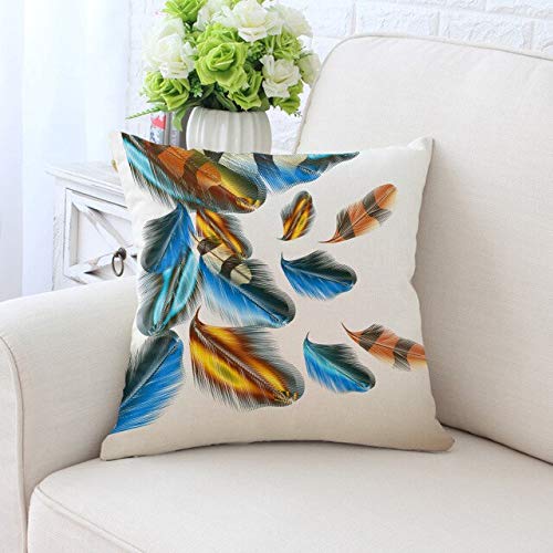 Imagen Almohada decorativa pluma de pavo real elegancia y colorido