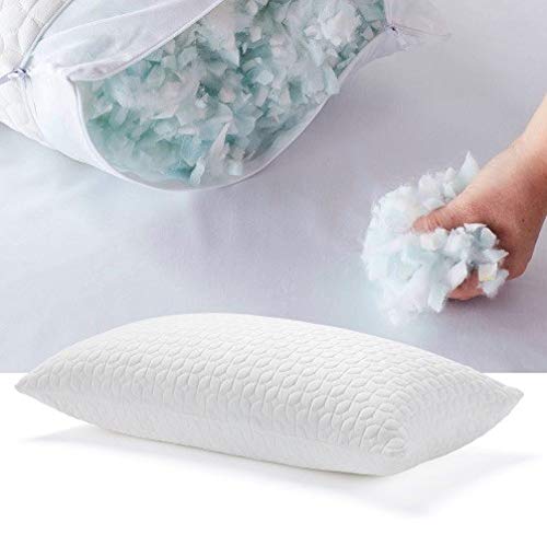 Imagen Almohada hibrida de espuma viscoelastica y microfibra - funda lavable de bambu ideal para todos los durmientes