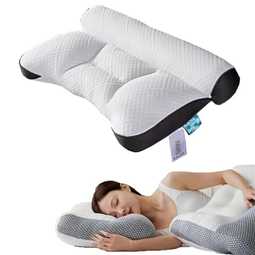 Imagen Almohada ergonomica de plumon de ganso covehut apoyo cervical y comodidad en negro