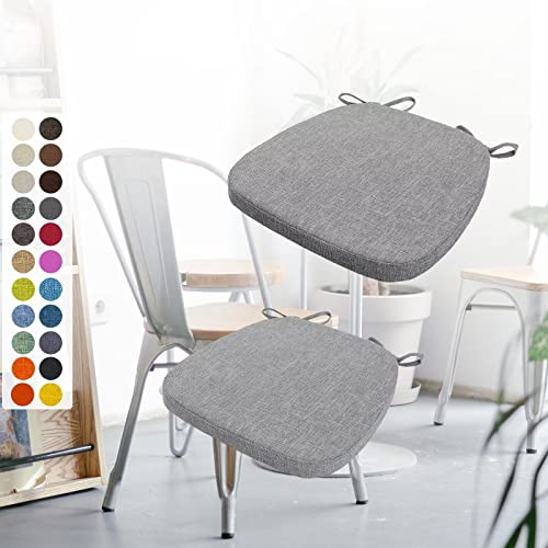 Imagen Pack de cojines para silla antideslizantes lavables y elegantes en gris oscuro