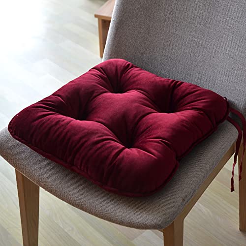 Imagen Almohadillas de asiento cuadradas suaves y coloridas - rojo intenso para un descanso perfecto 