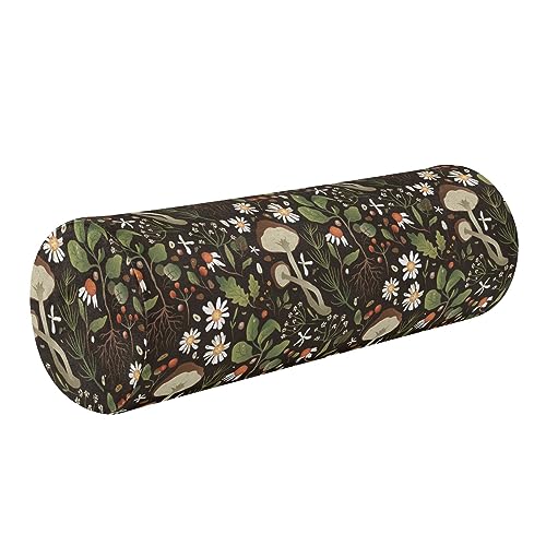 Imagen Funda de almohada redonda con diseño de hongos y flores para una noche magica en tamaño queen