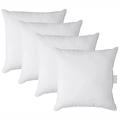 Imagen Set de 4 cojines decorativos blancos para cama y sofa 45x45cm