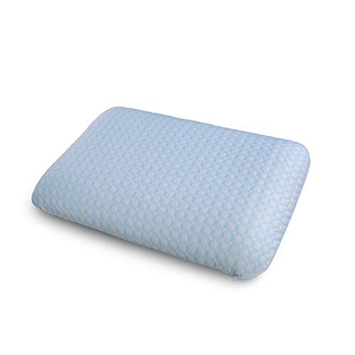 Imagen Almohada viscoelastica abakuhaus confort ergonomico en celeste y blanco